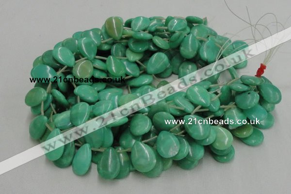 CHM10 16 inches 18*25mm flat teardrop green hemimorphite beads wholesale