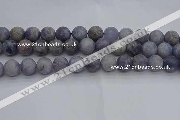 CIL112 15.5 inches 12mm round matte iolite gemstone beads