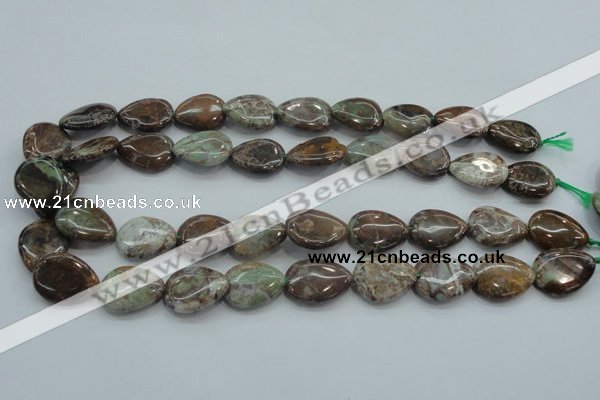 CJA04 15.5 inches 15*20mm teardrop green jasper beads wholesale