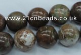 CJA38 15.5 inches 14mm round green jasper beads wholesale