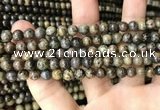 CJB314 15.5 inches 4mm round orange dendritic jade beads