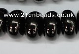 CJB50 15.5 inches 12*20mm rondelle natural jet gemstone beads