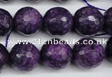 CJJ17 15.5 inches 16mm faceted round dyed lucky jade beads