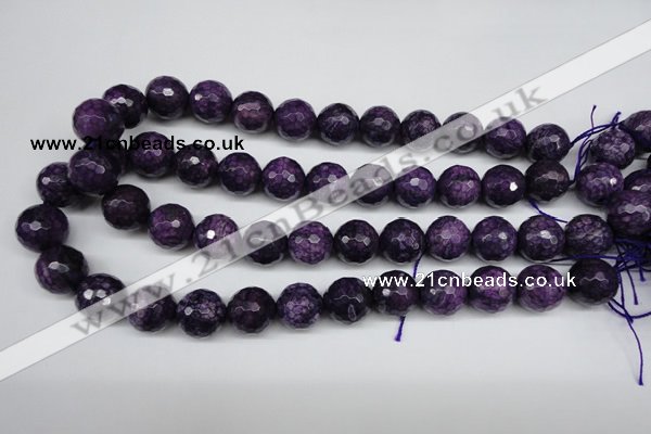 CJJ17 15.5 inches 16mm faceted round dyed lucky jade beads