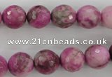 CJJ25 15.5 inches 12mm faceted round dyed lucky jade beads
