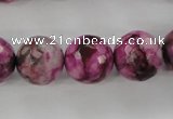 CJJ26 15.5 inches 14mm faceted round dyed lucky jade beads