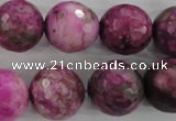 CJJ28 15.5 inches 18mm faceted round dyed lucky jade beads