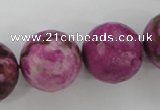 CJJ29 15.5 inches 20mm faceted round dyed lucky jade beads