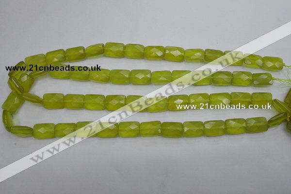 CKA280 15.5 inches 10*14mm faceted rectangle Korean jade gemstone beads