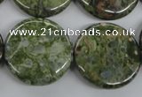 CKJ152 15.5 inches 25mm flat round New kambaba jasper beads