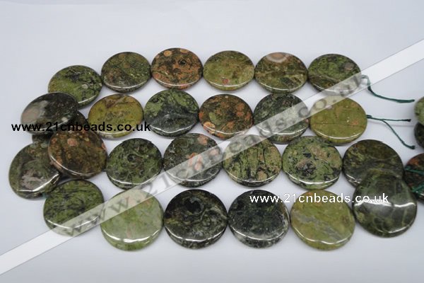 CKJ160 15.5 inches 30mm flat round New kambaba jasper beads