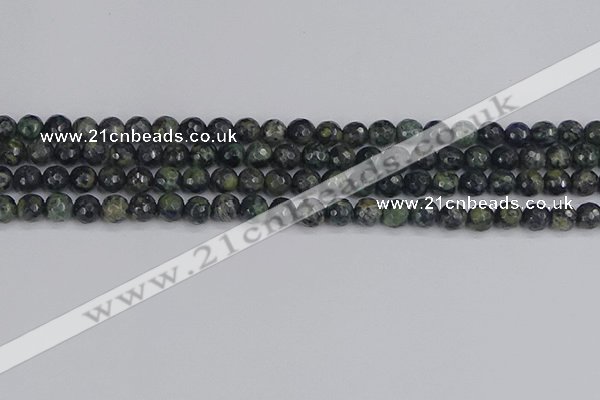 CKJ310 15.5 inches 4mm faceted round kambaba jasper beads