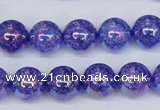 CKQ102 15.5 inches 8mm round AB-color dyed crackle quartz beads