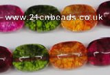 CKQ113 15.5 inches 14*18mm drum dyed crackle quartz beads