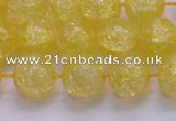 CKQ326 15.5 inches 14mm round dyed crackle quartz beads wholesale