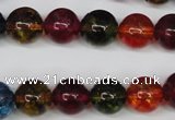 CKQ34 15.5 inches 12mm round dyed crackle quartz beads wholesale