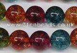 CKQ35 15.5 inches 14mm round dyed crackle quartz beads wholesale