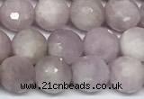 CKU346 15 inches 6mm faceted round kunzite beads