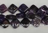 CKU48 15.5 inches 10*10mm diamond purple kunzite beads wholesale