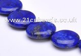 CLA18 16mm coin deep blue dyed lapis lazuli gemstone beads