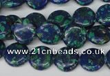 CLA412 15.5 inches 14mm flat round synthetic lapis lazuli beads