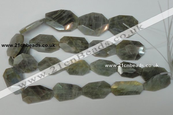 CLB207 15.5 inches 20-30mm*30-38mm faceted freeform labradorite beads