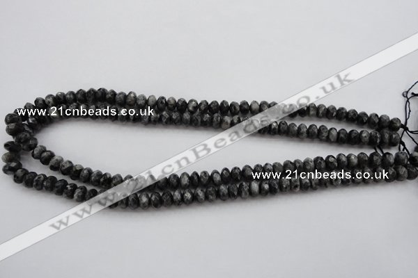 CLB330 15.5 inches 5*8mm faceted rondelle black labradorite beads