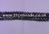 CLB373 15.5 inches 10mm round matte black labradorite beads