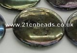 CLB645 15.5 inches 45mm flat round AB-color labradorite beads