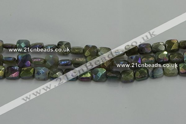 CLB687 15.5 inches 12mm faceted square AB-color labradorite beads