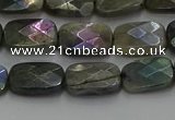 CLB696 15.5 inches 10*14mm faceted rectangle AB-color labradorite beads