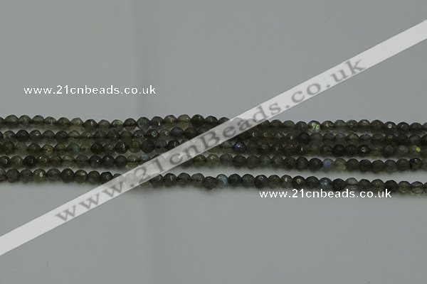 CLB900 15.5 inches 4mm faceted round labradorite gemstone beads