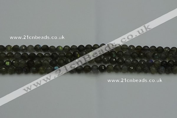 CLB901 15.5 inches 6mm faceted round labradorite gemstone beads