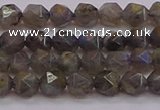 CLB971 15.5 inches 6mm faceted nuggets labradorite gemstone beads