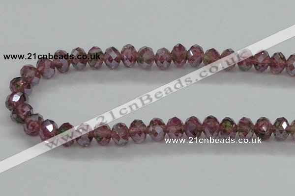 CLG06 12 inches 6*8mm faceted rondelle handmade lampwork beads