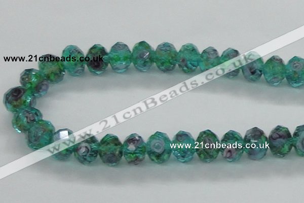 CLG20 13.5 inches 9*12mm faceted rondelle handmade lampwork beads