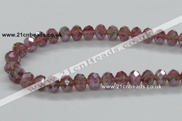 CLG29 15 inches 8*10mm faceted rondelle handmade lampwork beads