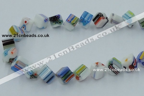 CLG530 16 inches 10*10mm cube lampwork glass beads wholesale