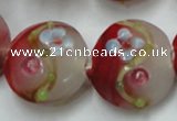 CLG817 15.5 inches 20mm flat round lampwork glass beads wholesale