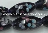 CLG872 15.5 inches 10*20mm rice lampwork glass beads wholesale