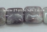 CLI62 15.5 inches 20*20mm square natural lilac jasper beads wholesale