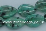 CLJ02 15.5 inches 15*20mm flat teardrop sesame jasper beads wholesale