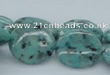 CLJ07 15.5 inches 25*25mm flat round sesame jasper beads wholesale