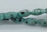 CLJ10 15.5 inches 8*16mm rice sesame jasper beads wholesale