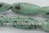 CLJ12 15.5 inches 12*36mm faceted rice sesame jasper beads wholesale