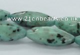 CLJ14 15.5 inches 13*37mm faceted rice sesame jasper beads wholesale