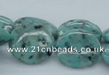 CLJ17 15.5 inches 20mm flat round sesame jasper beads wholesale