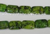 CLJ280 15.5 inches 10*14mm rectangle dyed sesame jasper beads wholesale