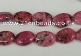 CLJ319 15.5 inches 10*14mm oval dyed sesame jasper beads wholesale