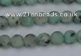 CLJ410 15.5 inches 4mm round matte sesame jasper beads wholesale